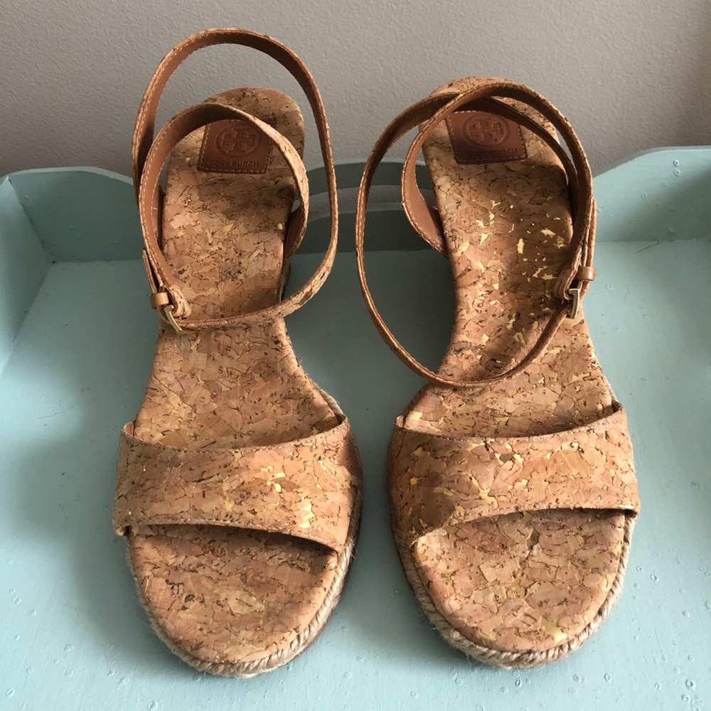 Tory Burch Cork Wedge Sandal Size 7